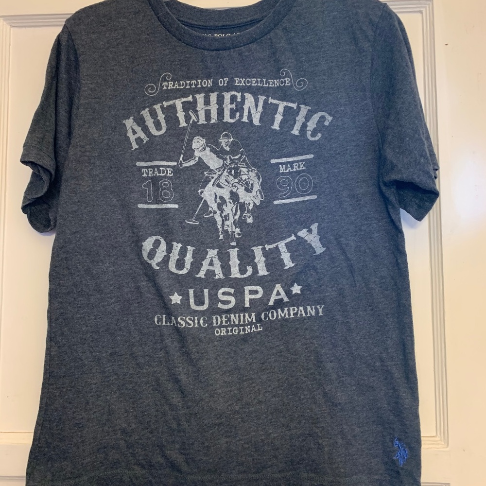 Boys US Polo Grey T-Shirt Size 14/16